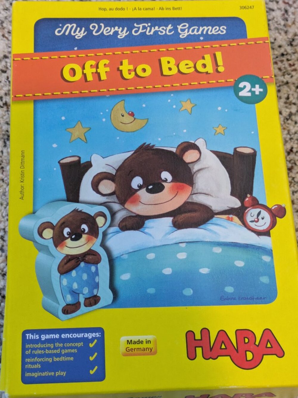 HABA My Very First Gamed Off To Bed-  Made in Germany (Missing Routine Chart)